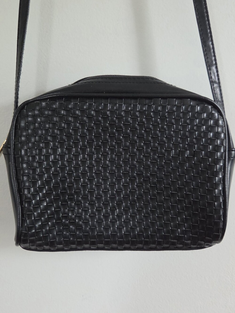 Vintage Faux Leather Woven Purse